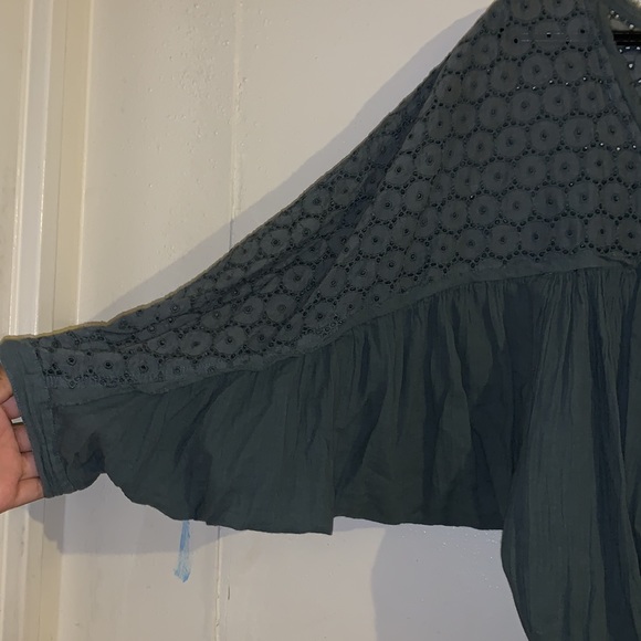 COPY - Free People Green Blouse - Picture 2 of 7